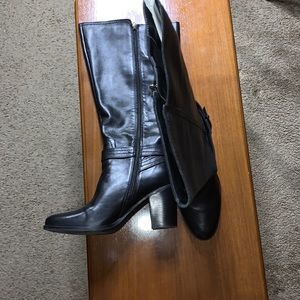 Naturalizer black knee boots size11 wide calf